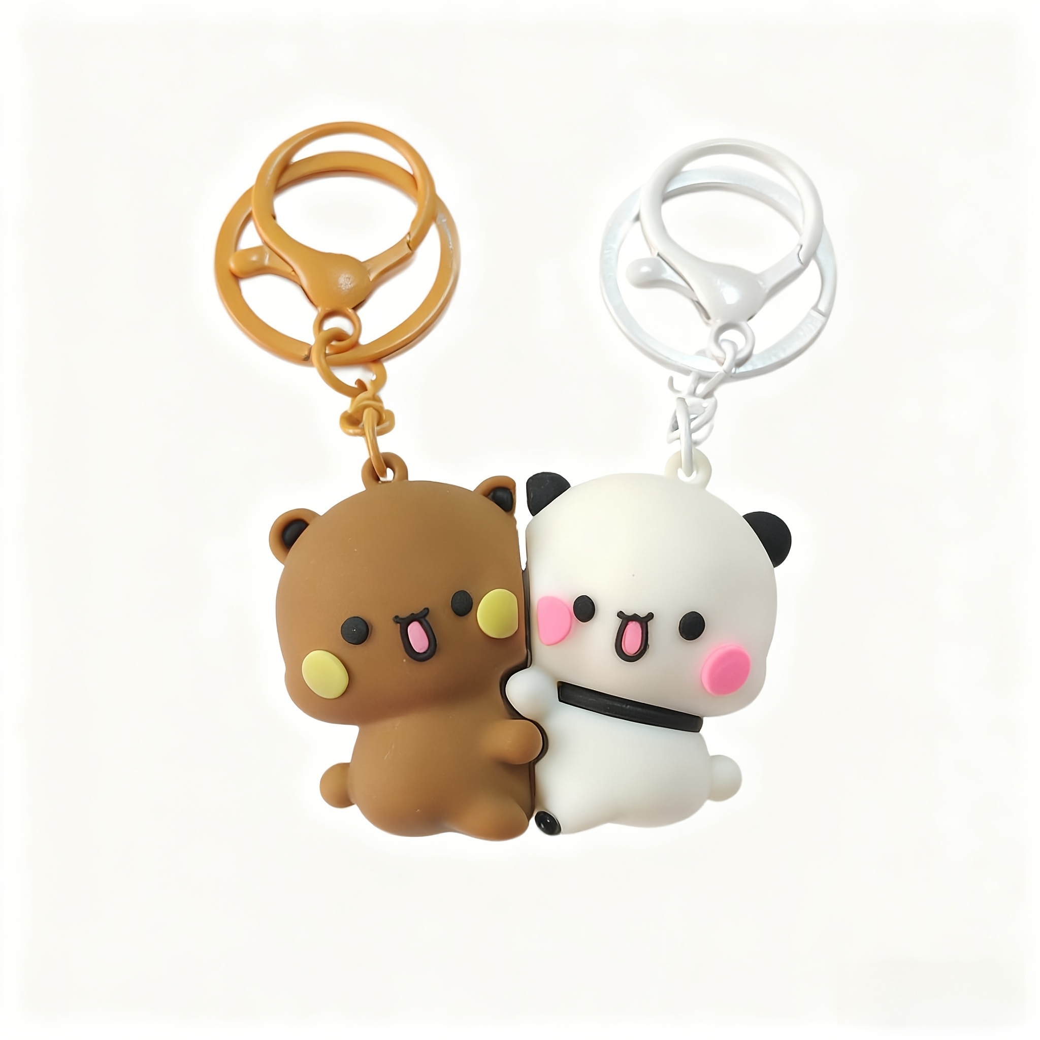TEMU Pvc & Couple's Magnetic Embrace Heart Charm | Suitable For Phone, Bag, Keychain, Panda Additions, Car Interior Decor, Indoor Desktop Decor, Warm Holiday Gift For Couples