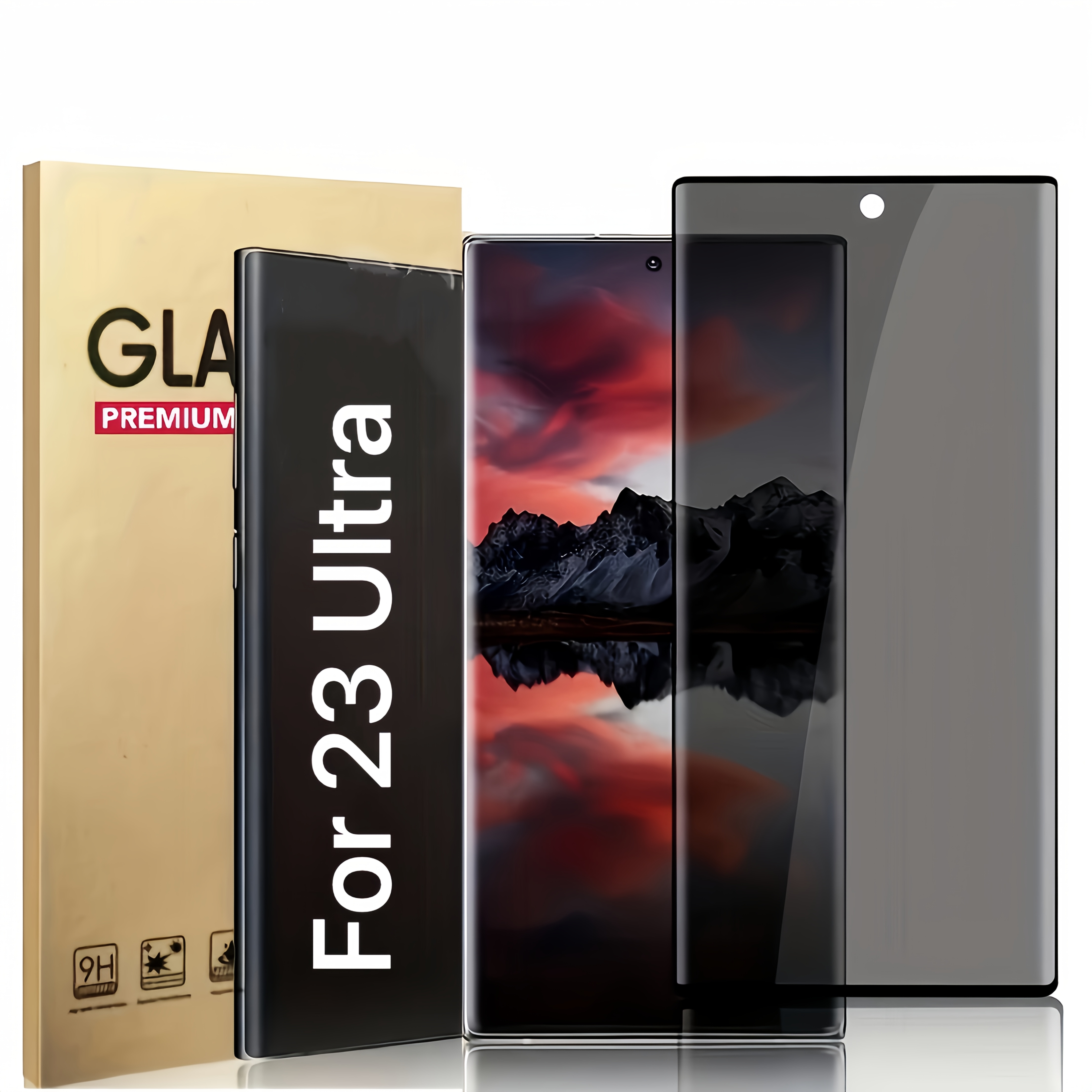 E-shop Vollbildabdeckung 9D Anti-Spionage Panzerglasfolie mit Fingerabdruck-Entsperrfunktion, kratzfest, spionagefest, 9H Härte, doppellagiges,