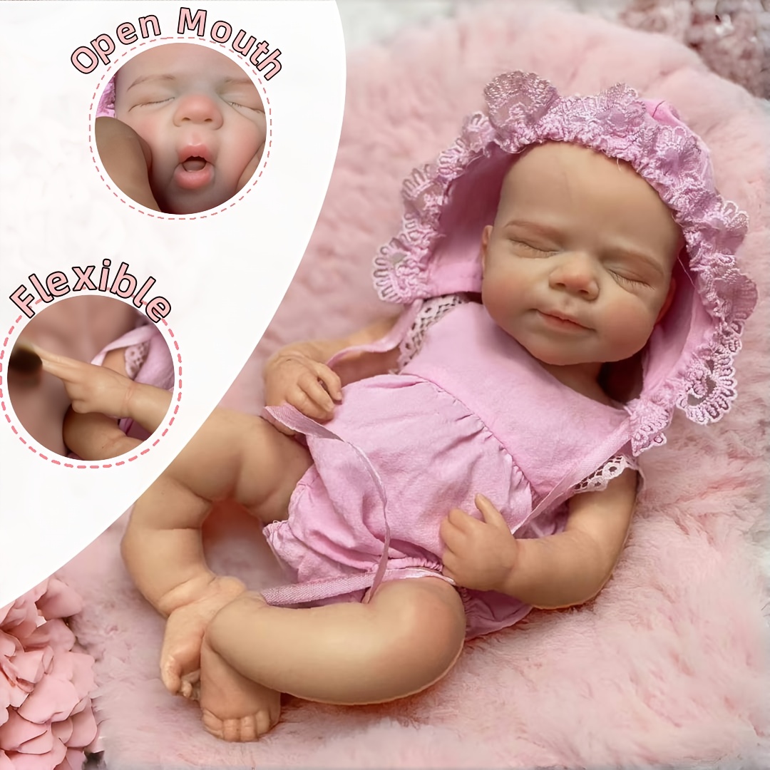 Reborn Doll With Flexible Mouth Realistisk Baby Mini Reborn Dukke