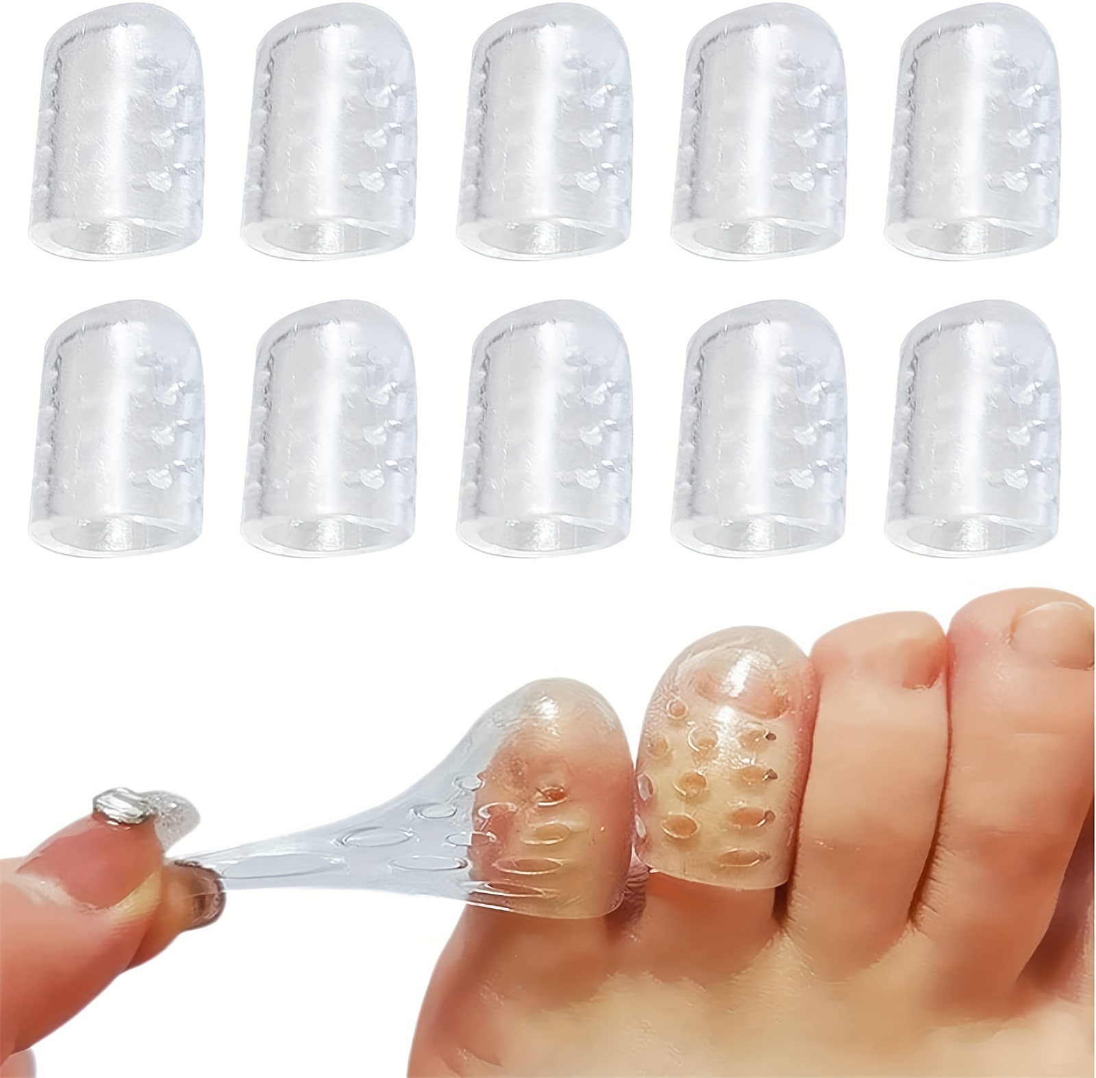 10 Toe Caps Anti-friction Breathable Toe Protectors Blister Toe Caps Cover Protection Foot Care