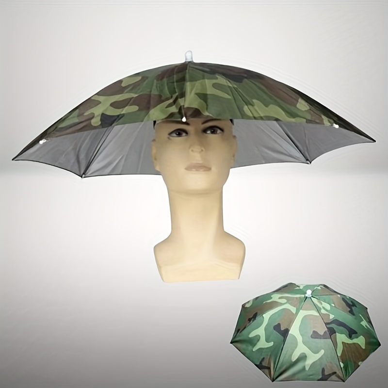 Camo Print Water Resistant Umbrella Hat Foldable Fishing - Temu
