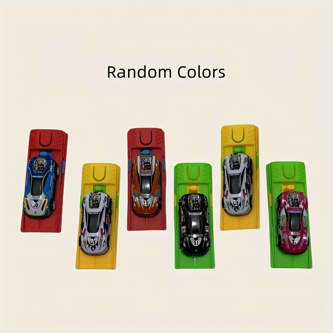 Image of 6pcs Durable Flying Racing Car Toys - Perfect Birthday Party Favors & Pinata Fillers, Assorted Colors, Alloy, Shooting, Guest Gifts For Winter, New Year, Random Styles
