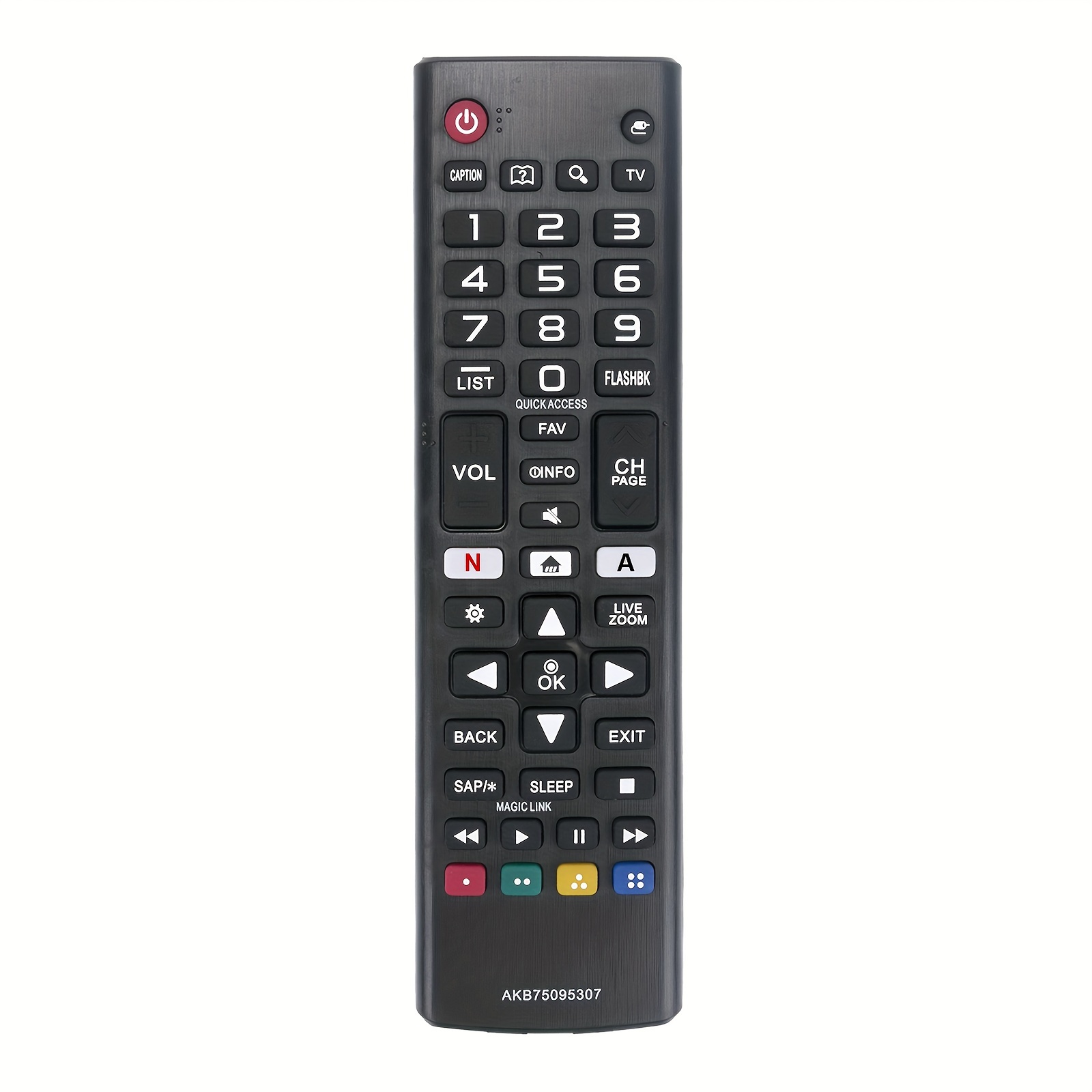 

Universal Tv Remote Control Replacement, Model Akb75095307, Compatible With Select Tvs Including 49uj6500, 55lj5500 - Slim Design, 1.97in Wide, 7.09in High, With Gp Alkaline Batteries Included