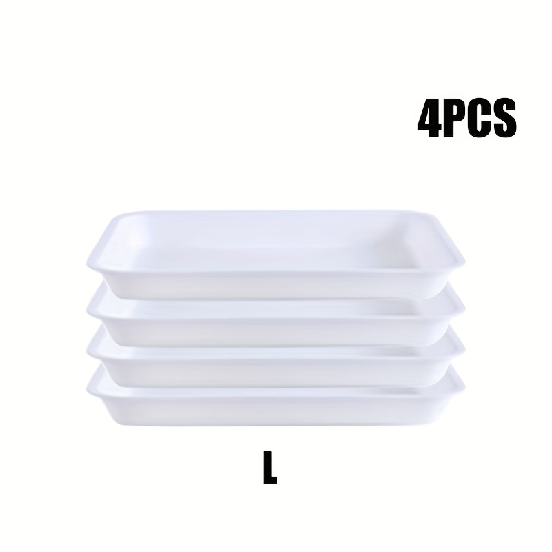 Image of 4pcs Nordic Style Multifunctional Home Decor Rectangular Plastic Tray For Parties, Bbqs, School Lunches And More - Durable And Safe