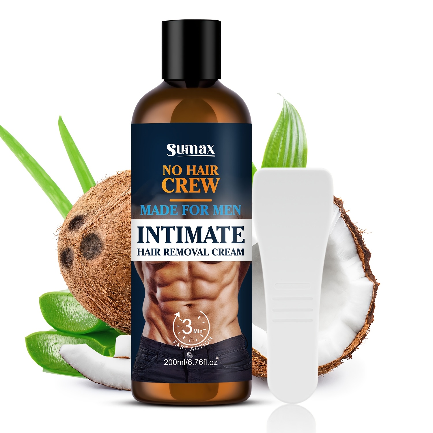 Sumax Men' Hair Removal Lotion, Large Capacity 200ml, Long-lasting Results. Convenient And Fast, Cool, Gentle And Non-irritating, Maintains Long-lasting Moisture, Protects, A Must-have For Summer.