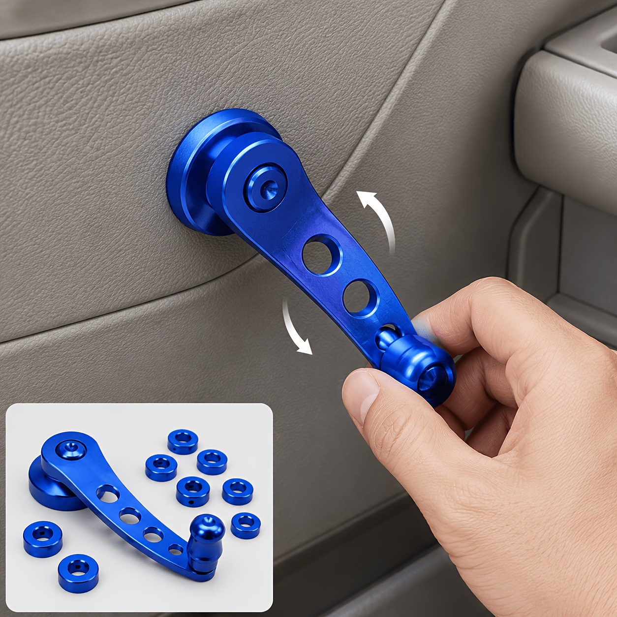 TEMU 2pcs Manual Window Crank Handles, Car Door Window Winder Handles, Replacement Interior Window Handles With Rotating Knob