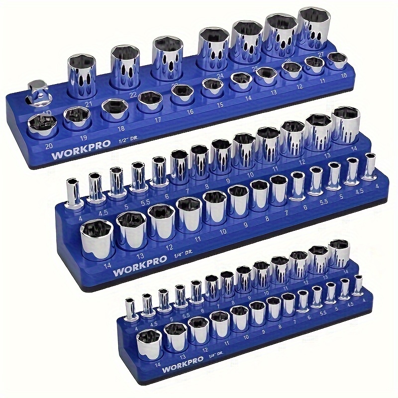 

Workpro Organizer Set, 3- Set Includes 1/4", 3/8" /2" Trays, Holds 75 Size And Size ( Not Included)