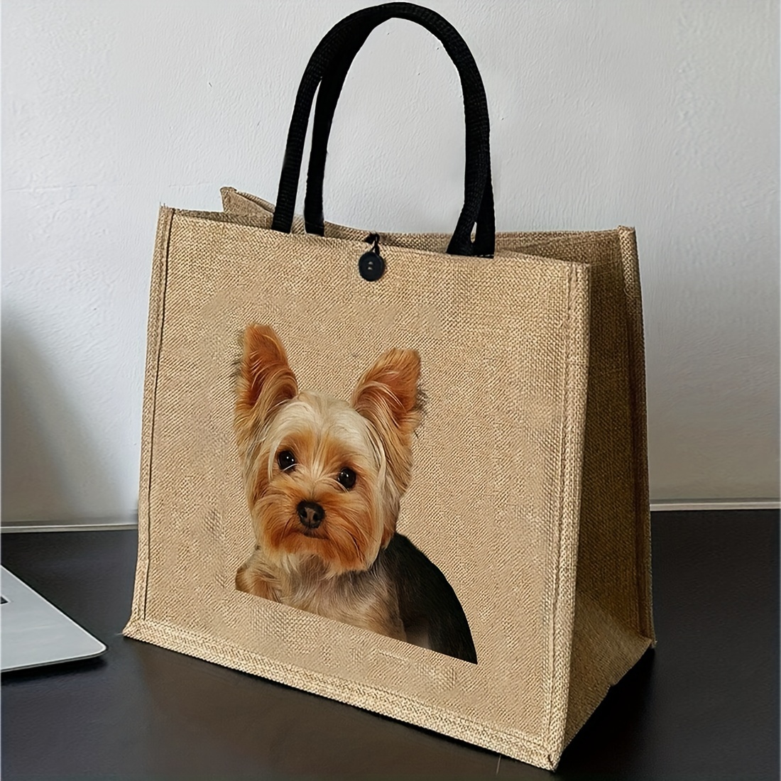 

1pc Dog Polyester Tote Bag For Women - Bag Yorkie & , Teacher & , For Parties &