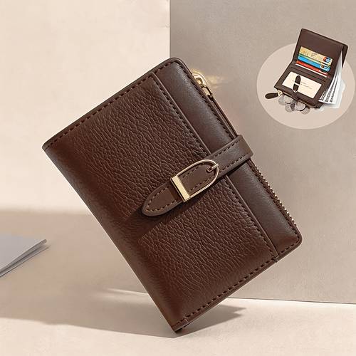 item picture new elegant ladies short purse with premium snap closure wallet easy hardware clasp minimalist card wallet clutch bag
