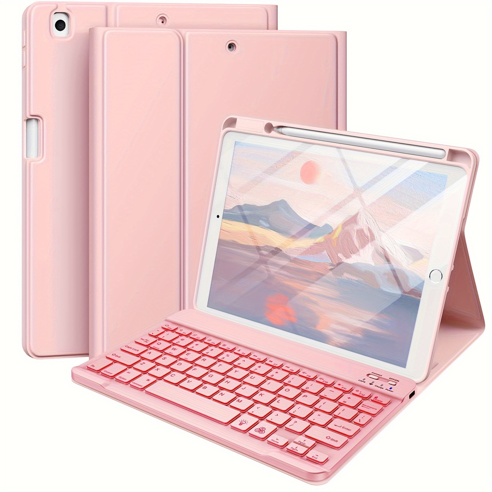 

Keyboard Case For /8th Gen/7th Gen 10.2 Inch - Detachable Wireless Keyboard Cover With Pencil Holder For Ipad Pro 10.5"/ Ipad Air 3rd Gen (pink)