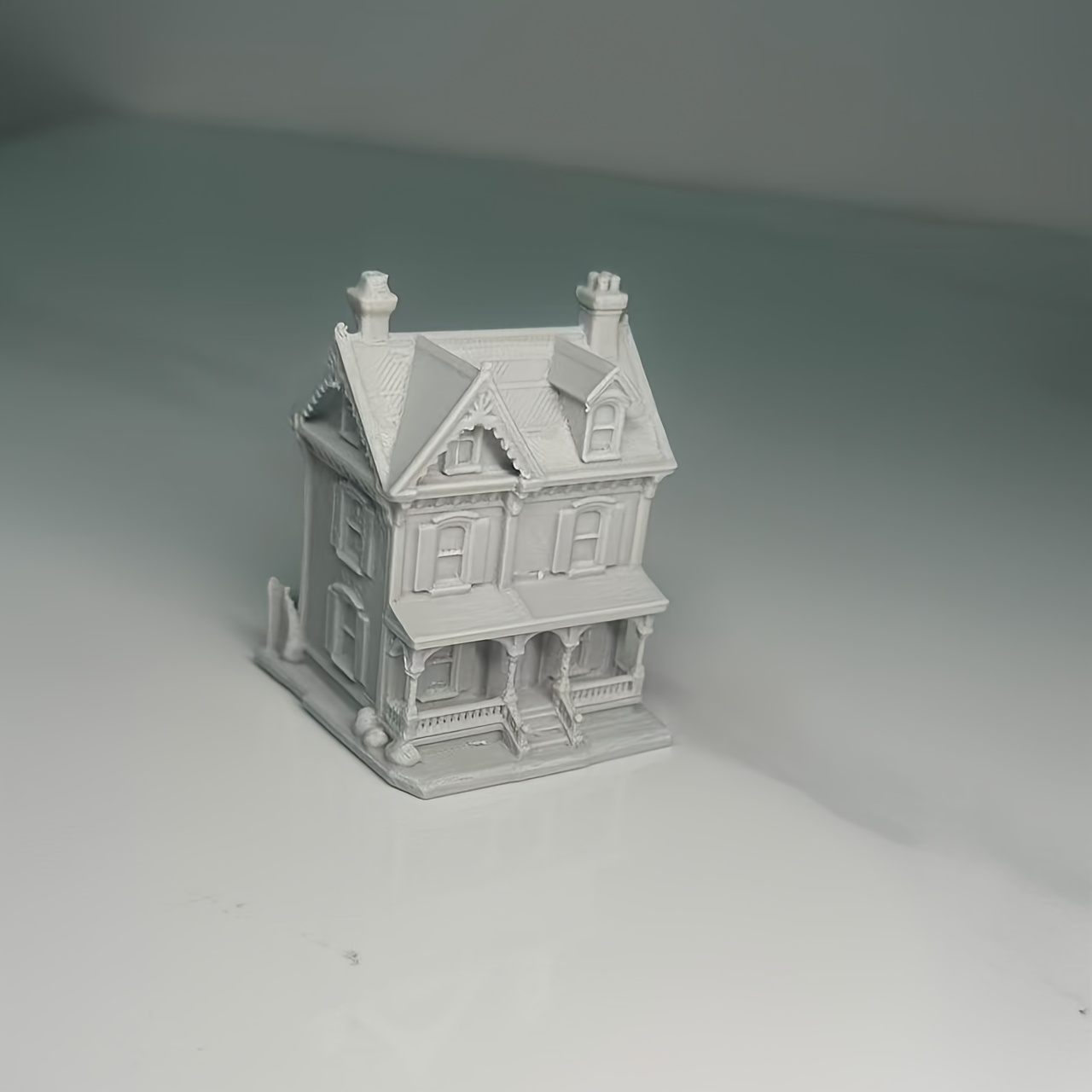TEMU 3d Printed Victorian House Miniature Model, N Scale Vintage Mansion Figurine, Detailed Architectural Diorama Terrain, Desktop Display Ornament,