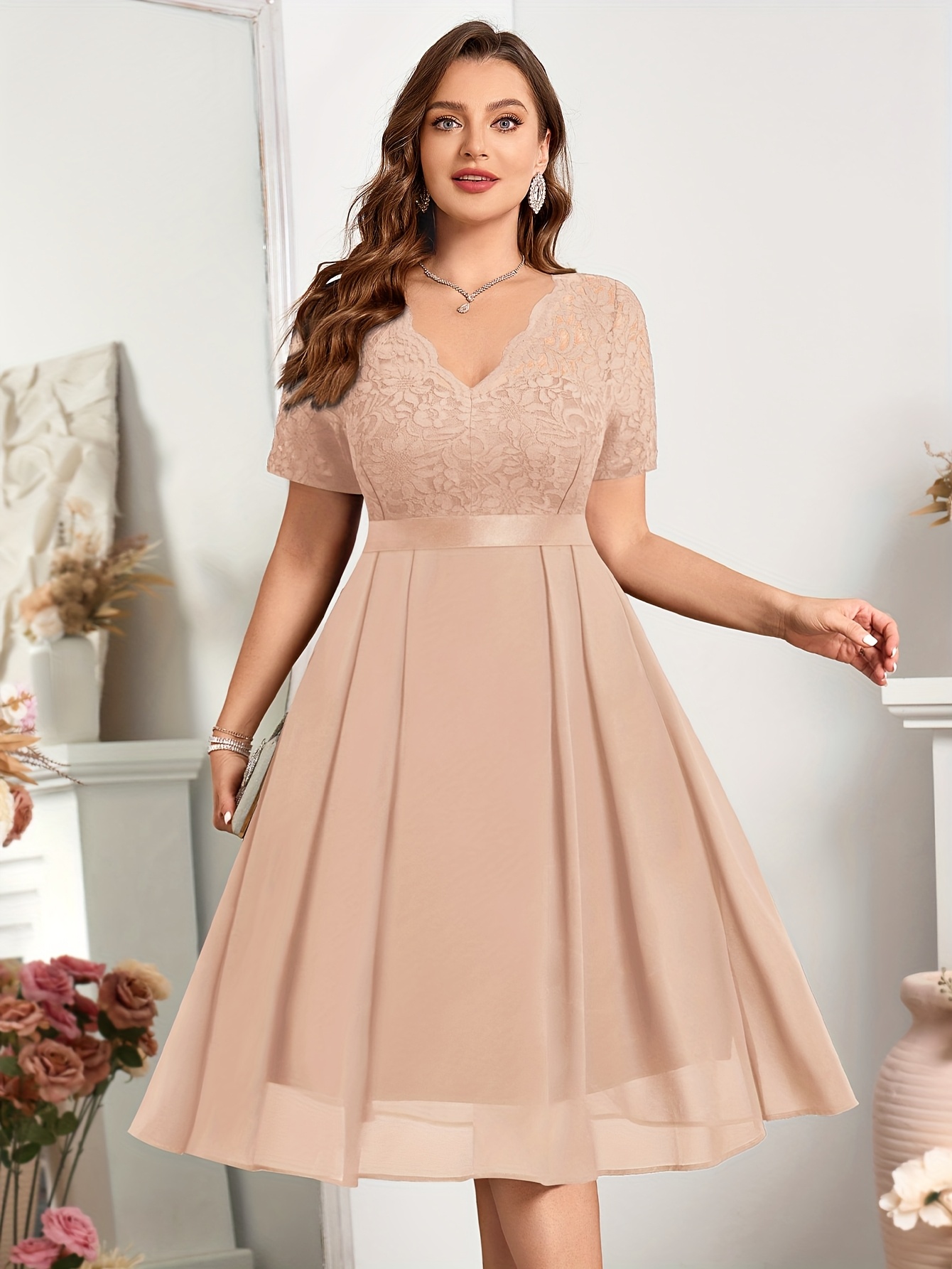 plus size plus size yp34019a plus size women elegant lace - Temu