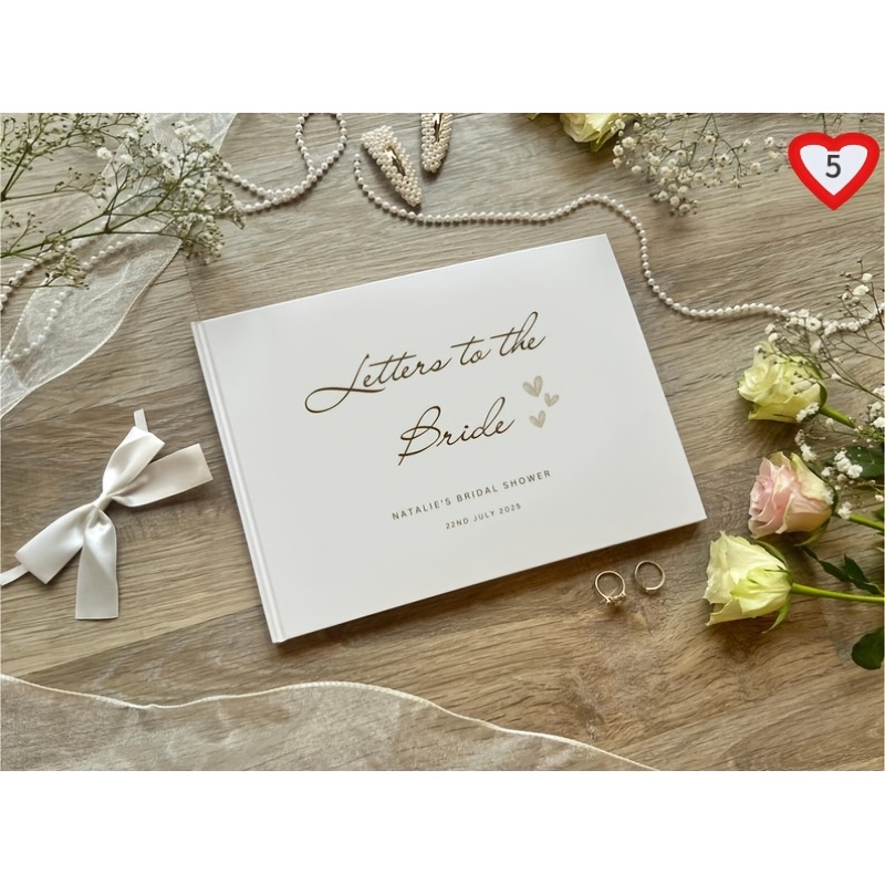 TEMU [customized] Bride Letter Book: Bridal Shower Keepsake Gift, Elegant Hardcover Signature Book, Suitable For Weddings, Baby Showers, Bachelorette