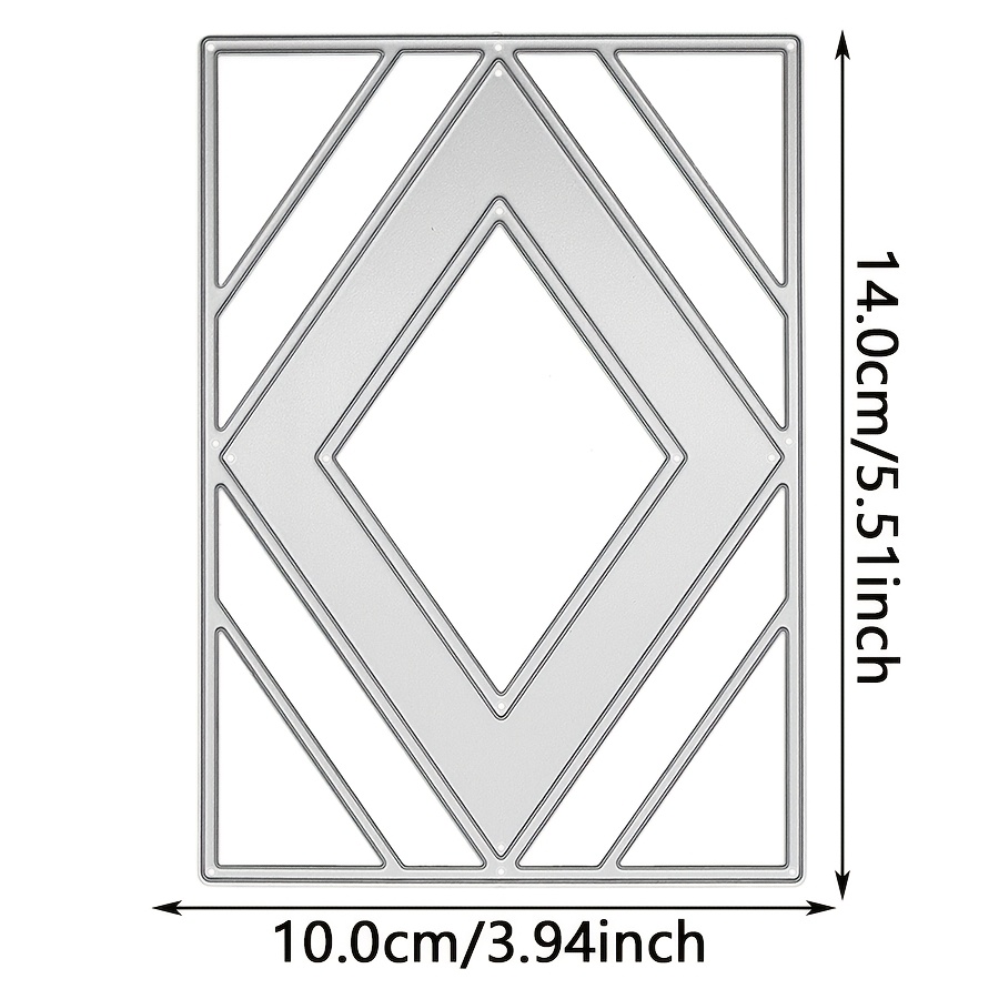 TEMU 1pc Diamond Background Frame Metal Cutting Die, Suitable For Card Making, Scrapbooking Card Album Craft Decoration, Metal Die For Card Making