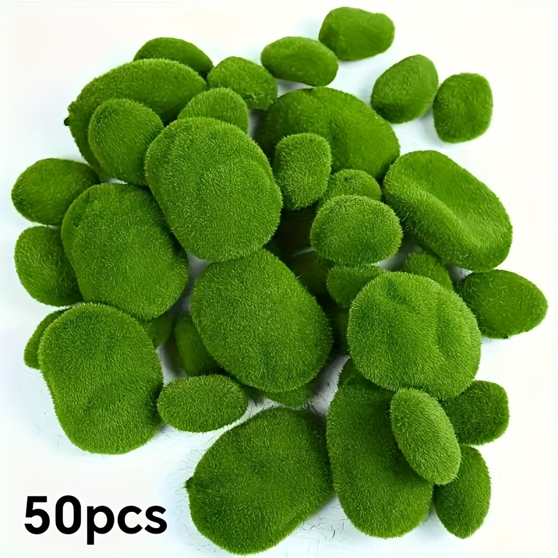 Image of 50pcs Of Artificial Rock, Green Floral Arrangements, Gardens And Crafts, Seasonal Decorations For Christmas, Halloween, Easter, Hanukkah, Thanksgiving - Excluding Containers, Home Decorations