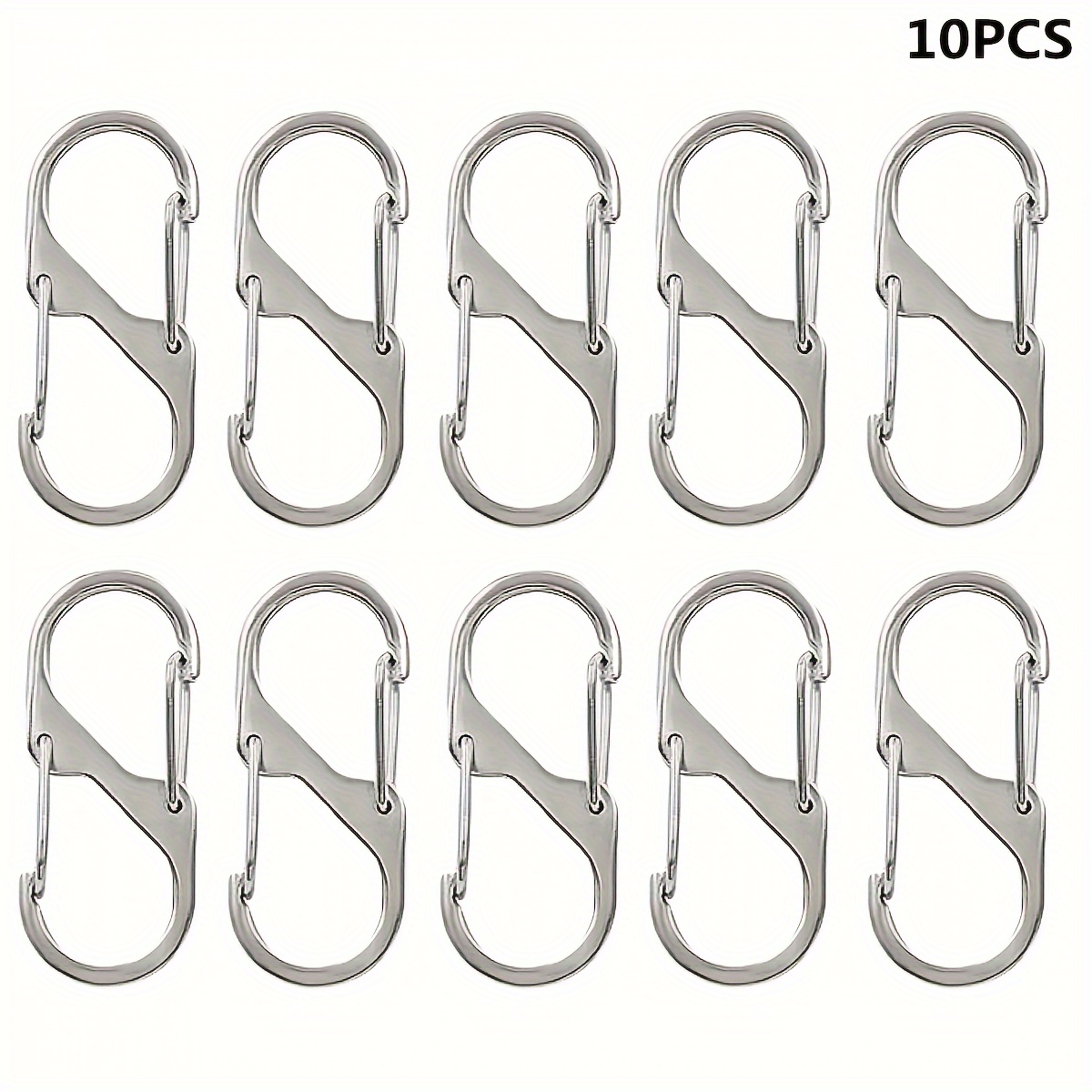 10pcs Colorful Buckles, Multifunctional Carabiner 8-shaped Alloy , Backpack Hook Key Chain Hanging