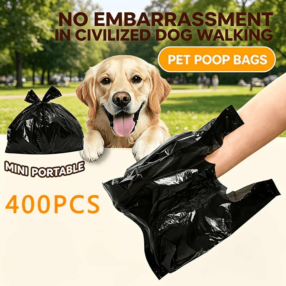 TEMU 400pcs Thickened Leak-proof Dog Poop Bags With Handles, Durable, Portable & Easy To Seal For Pet Waste Disposal, Cleaning Supplies