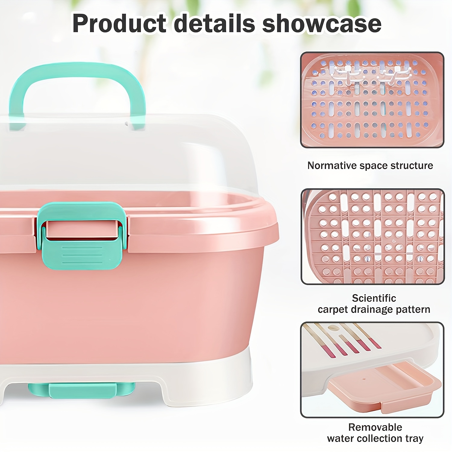 Portable Large Capacity Bottle Holder with Lid, Dustproof and Utensil Storage Drying Rack for Home Kitchen Travel Outdoor Use