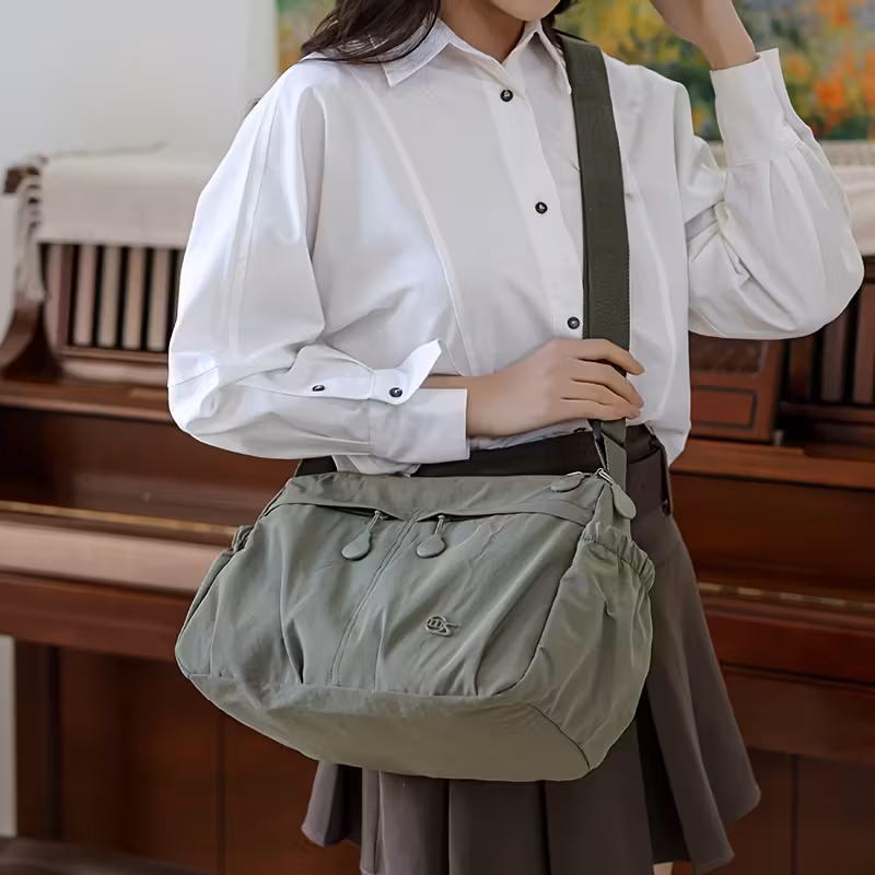 womens adjustable crossbody shoulder bag durable casual purse with zipper closure black for travel everyday use crossbody purse modern accessory secure zipper closure Product details 7