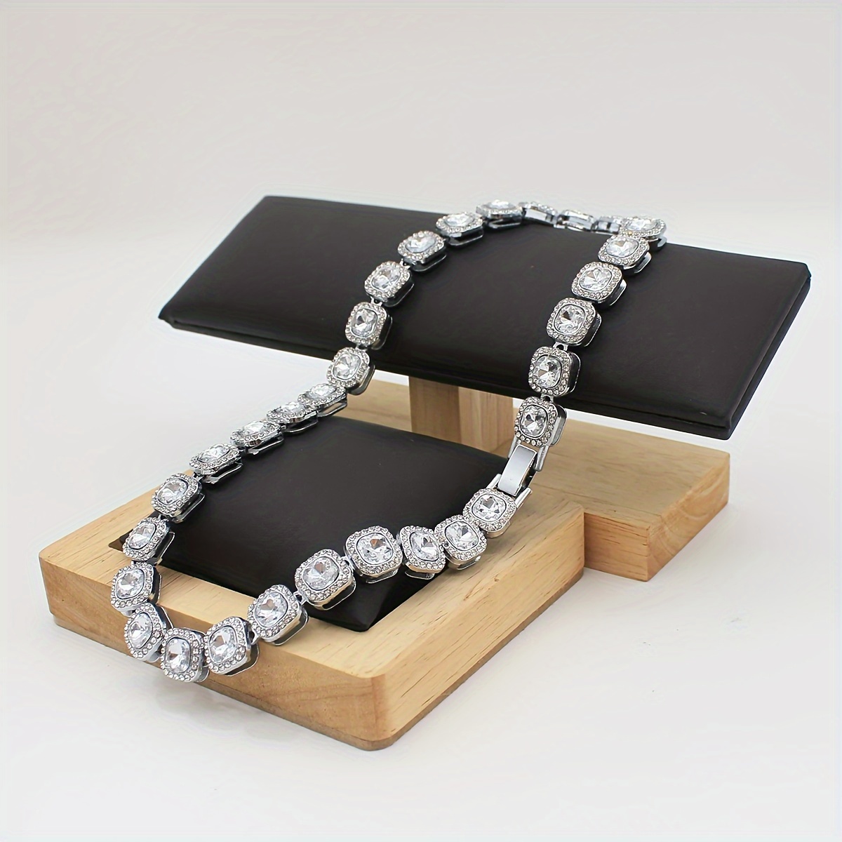 [Hip Hop Chain] Shiny Hip Hop 1pc Square Cuban Chain Necklace Set | Everyday Accessories for Men