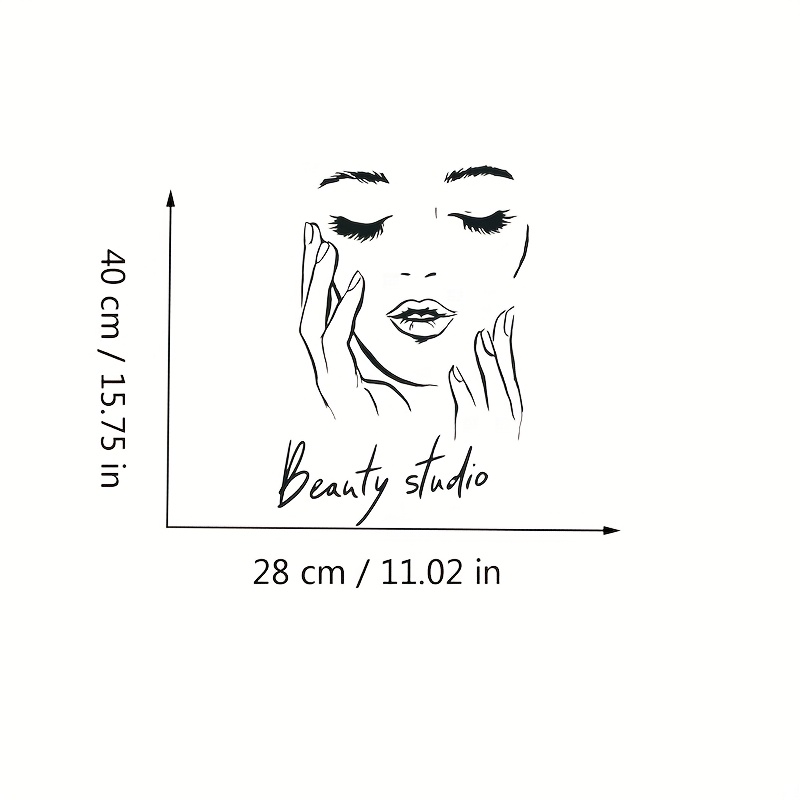 Female Face Cosmetic Sticker Wall Decal Makeup Beauty Sticker