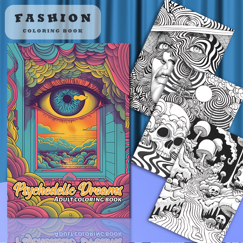 

1pc Psychedelic Dream Coloring Book For Adults, Creative , 22-page Paper, Ideal For Holiday And Birthday Gifts, Drawing & Painting