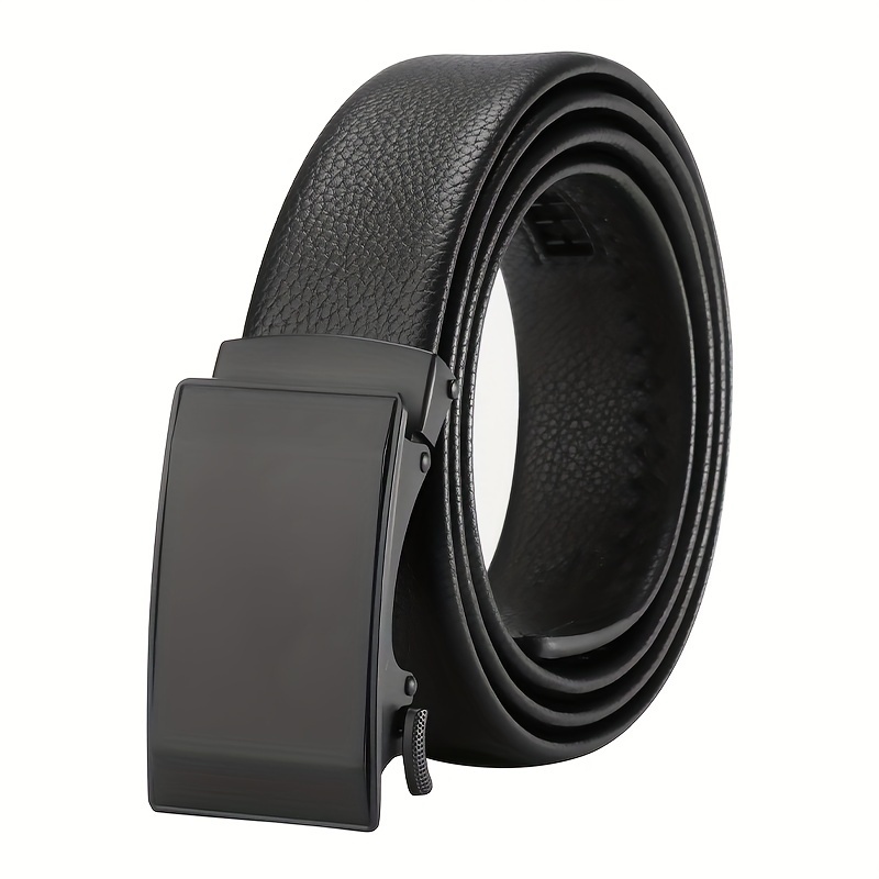 

Ceinture pour homme avec boucle automatique en alliage, panneau en PU, style preppy, ceinture décontractée pour homme, cadeau parfait pour père, mari, petit ami.