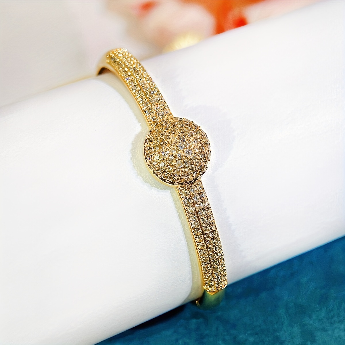 Noble Micro Pave Green Zirconia Thin Bangle