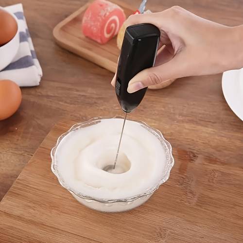 1pc handheld electric mixer milk frother with motor portable egg beater for cappuccino matcha lightweight plastic frothing machine suitable for operation