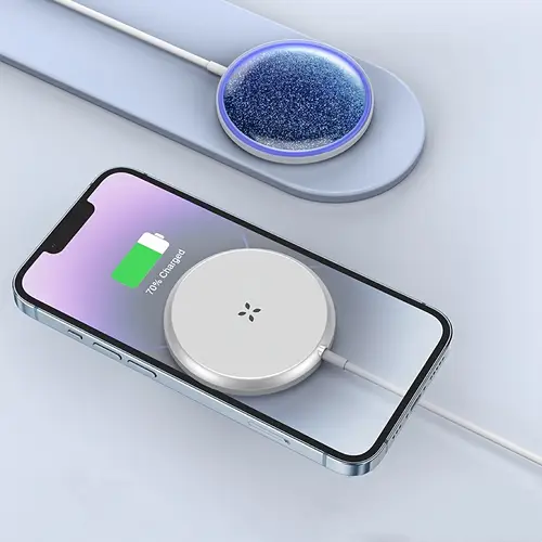 15w magnetic wireless charger with quicksand suitable for fast charging and wireless charging for iphone