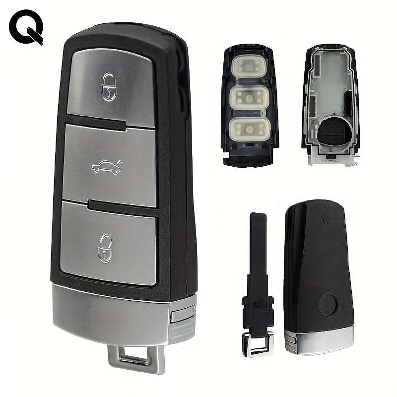 Image of White High Quality 3-button Remote Car Key Shell, Durable Plastic Keychain Box For Cc B6 B7 B7l 3c R36, B5, Replacement Smart Car Key Cover