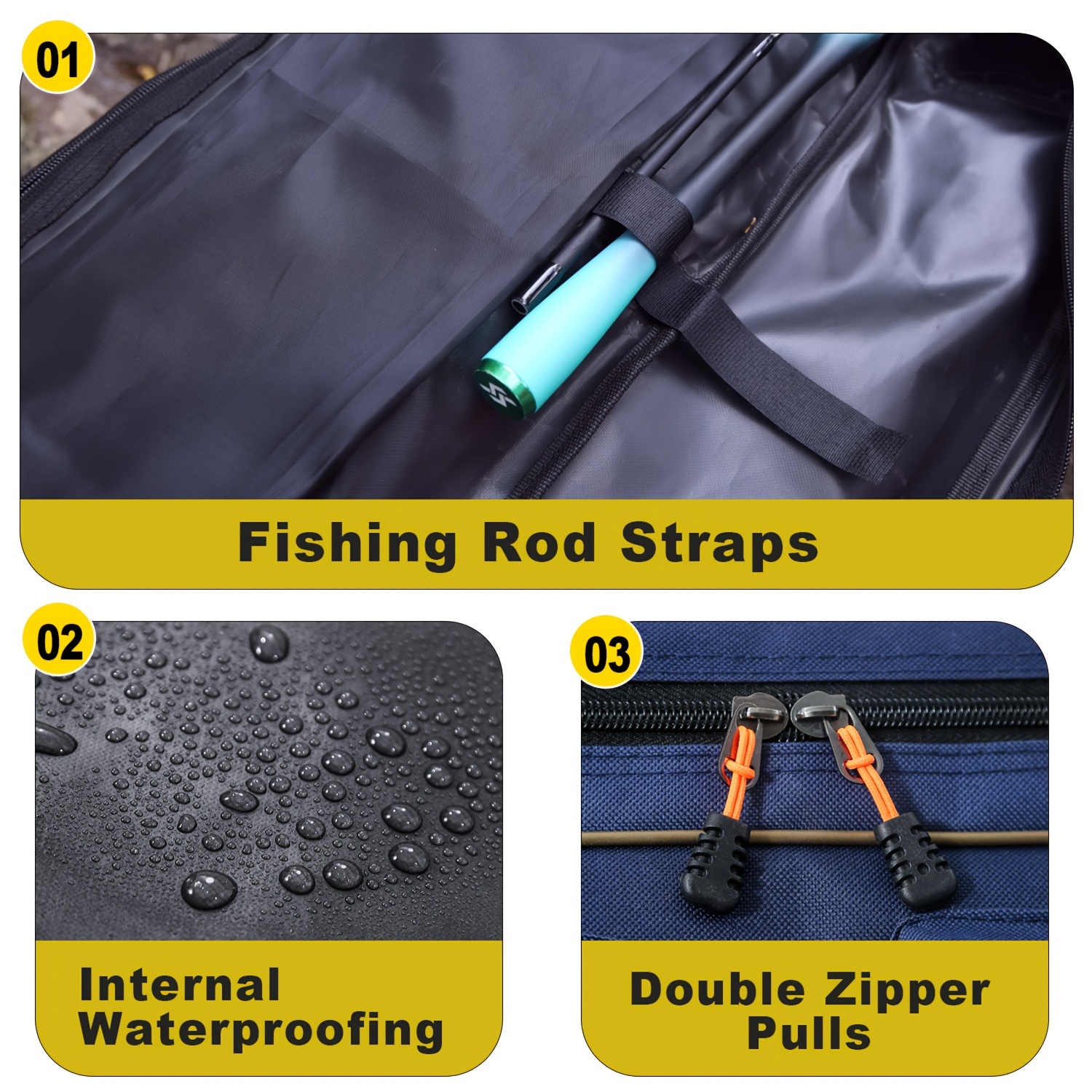 Sougayilang Fishing Rod Case 3 Layers Organizer Fishing Pole - Temu