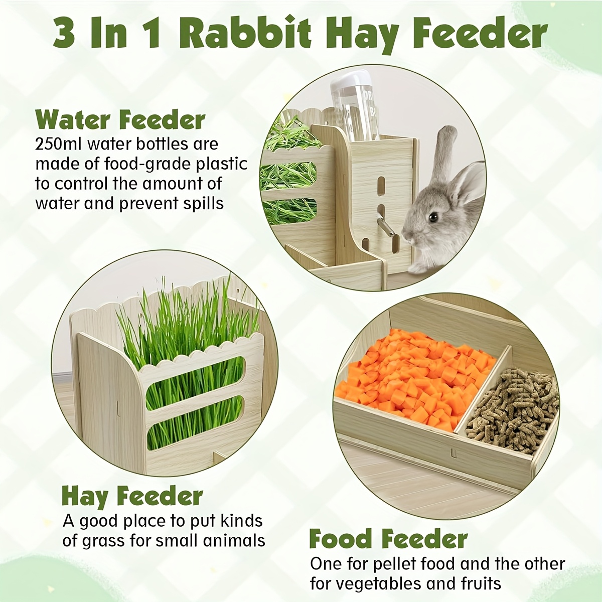 Feeding Box with Water Bottle for Small Animals