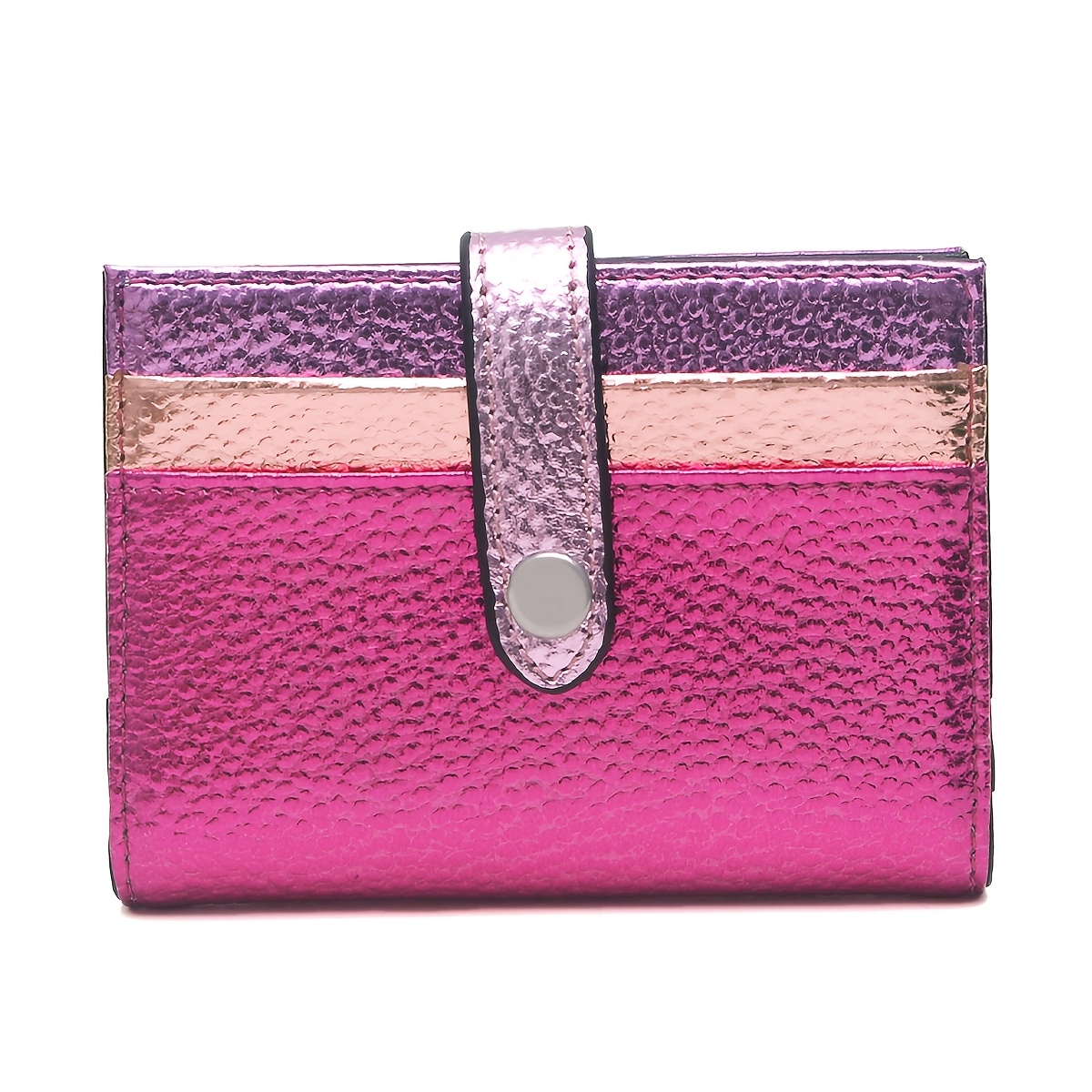 TEMU Cezira Women's Pu Vegan Wallet - Bifold Credit Card Holder With Snap Closure, Compact Short Wallet Suitable For Daily Use, Gift, Pu Purse For Moms, Portable Card