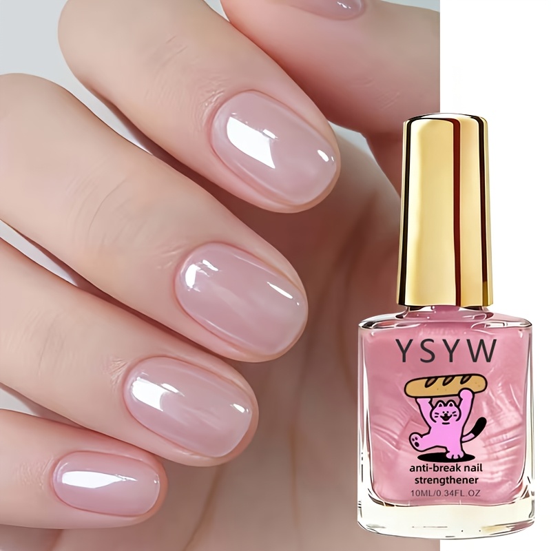 Refreshing Soft Pink Nail Strengthener, Air-dries , Easy To Apply, Long-lasting Shine -
