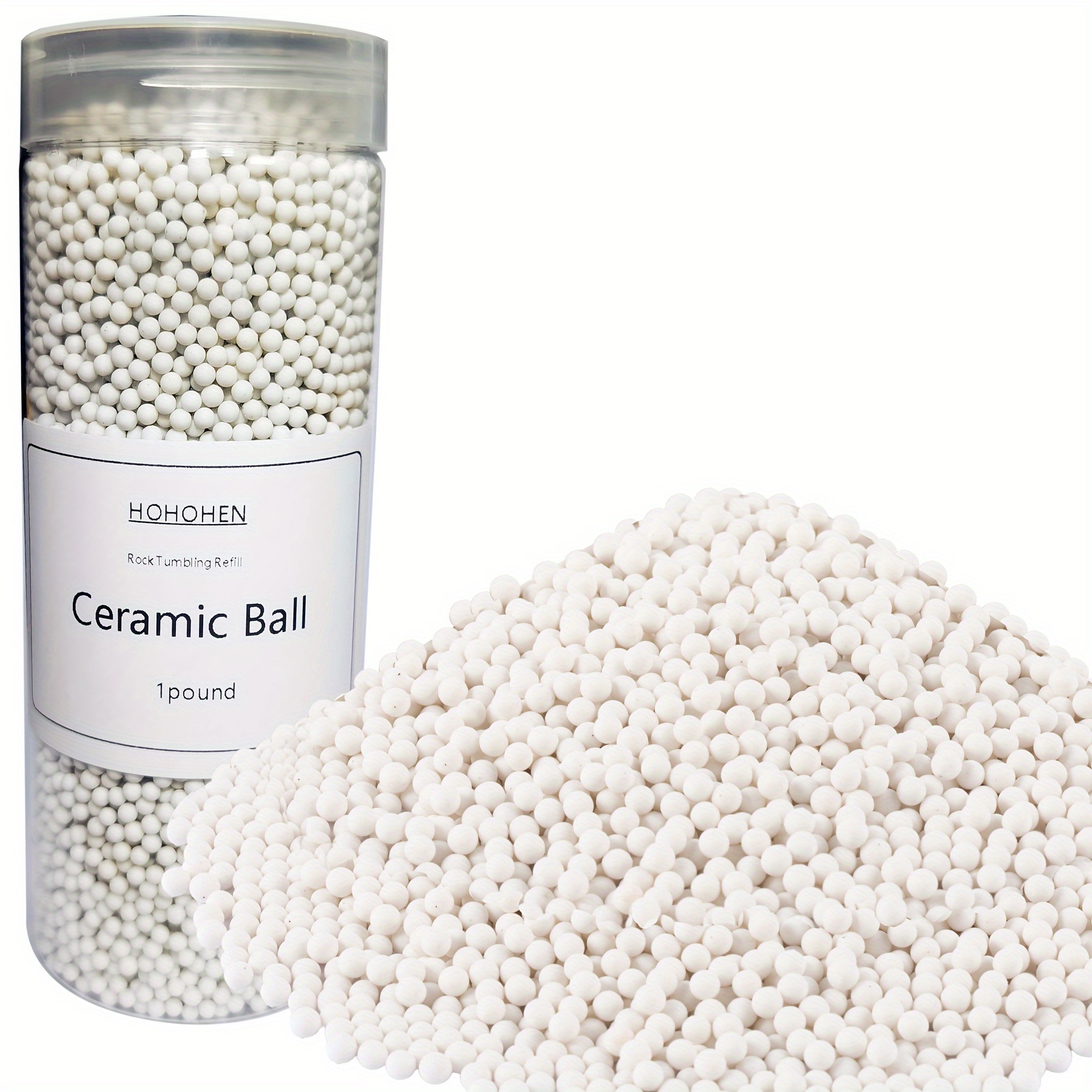 

1lb Hohen Ceramic Ball Filler Media, 5/32" Diameter - Non-abrasive, High-quality Ceramic Oxide Balls For Rock Tumblers, Diy Projects & Crafts