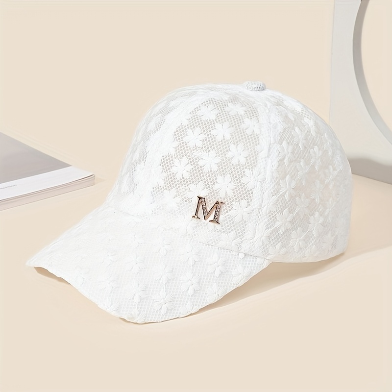 E-shop Neue Damen Baseball Cap mit koreanischem Sommer-Spitzen-Blumenmuster, und vielseitig, temperamentsfördernde, atmungsaktive, hohle