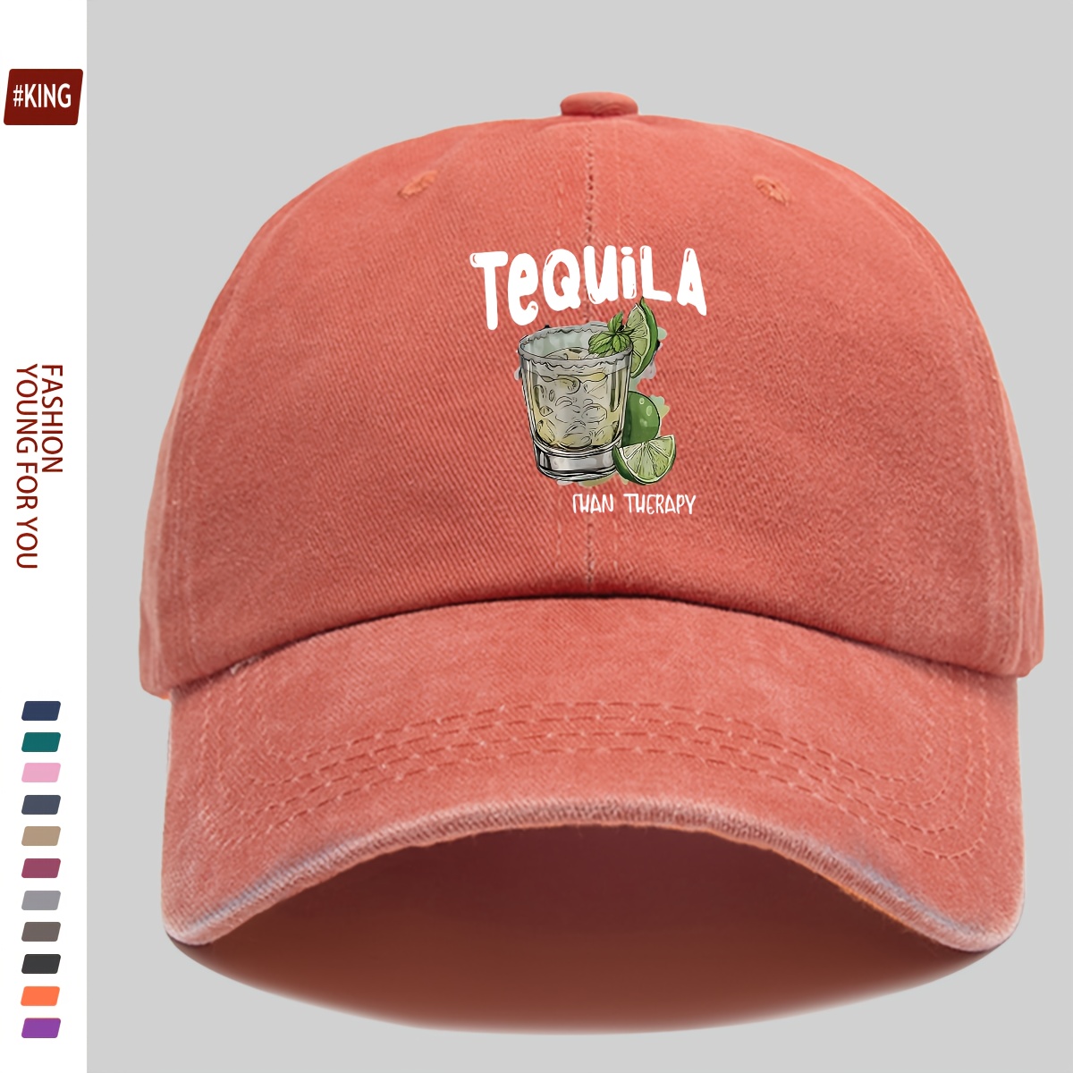 Lightweight Adjustable Baseball Cap with Tequila Cocktail Print