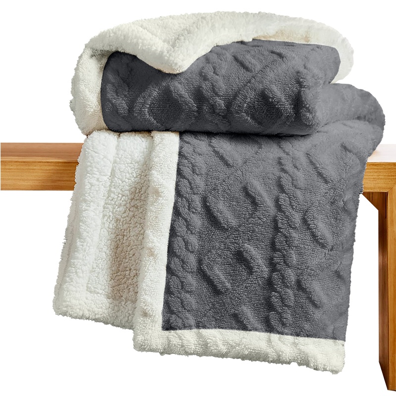 Cozy Throw Blanket With Diamond Pattern - Soft Synthetic Fiber Blanket For Sofa And Bed, Multiple Sizes And Colors