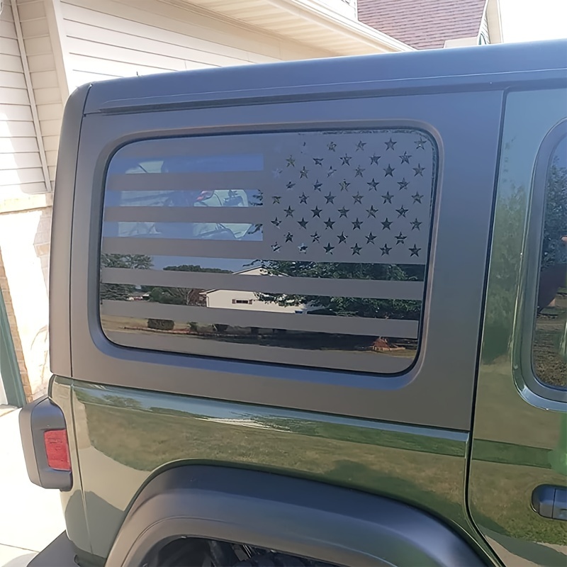 

Rear Window American Flag Decal Fits For Wran Gler For Jl For Jlu 2018- 2023, Precut Back Side Window Glass Usa Flag Vinyl Sticker (4 Doors)