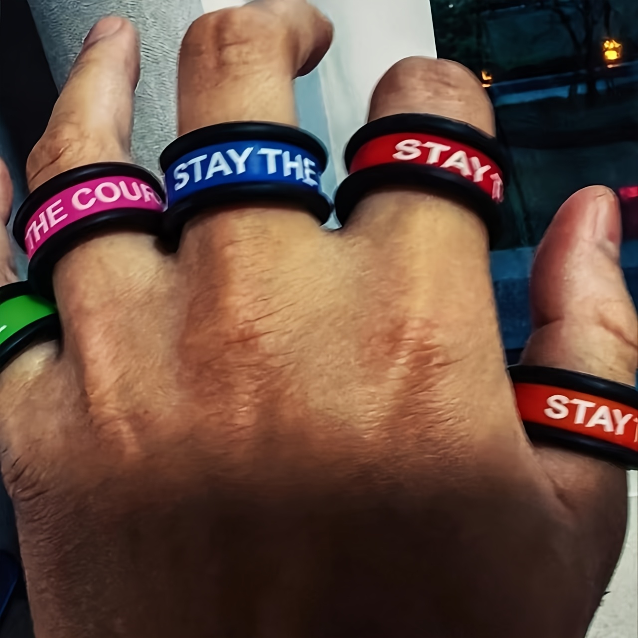 6pcs Sports Silicone Ring Set, Soft Comfortable Finger Rings