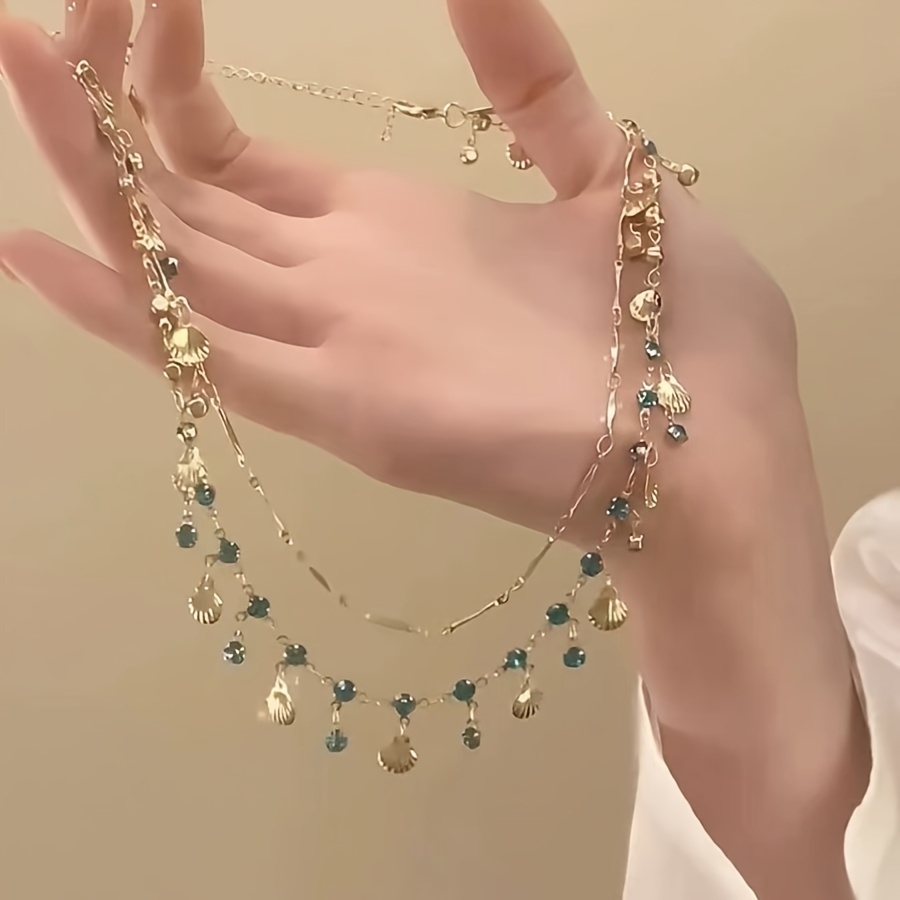 Golden Shell Necklace, Versatile Bracelet