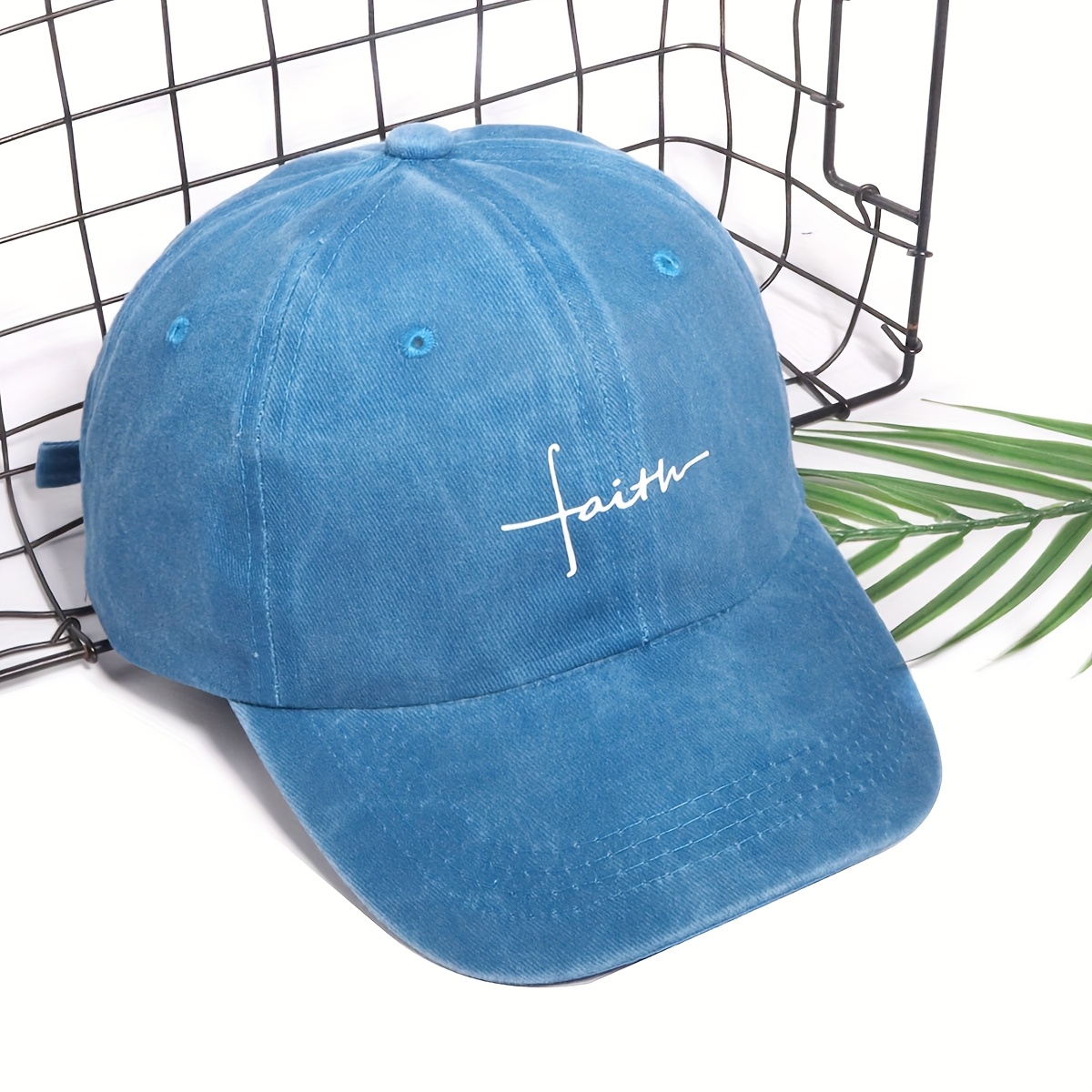 The Faith Printed Vintage Street Style Washed And Distressed Baseball Cap Is Suitable for Casual Outdoor Wear, Making It an Ideal Accessory