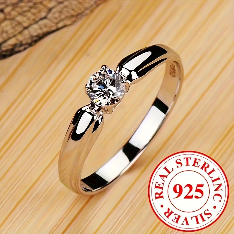 

Simple 925 Elegant Silver Plated Cubic Zirconia Beautiful And Luxurious Ring For Women S925 Silver Daily Banquet High Quality Jewelry Accessories