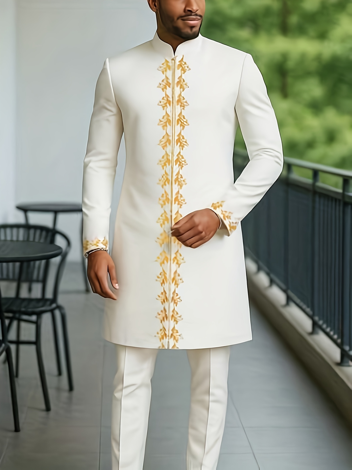 mens traditional clothing mens set two piece set long sleeve embroidery luxury set mens casual holiday clothing