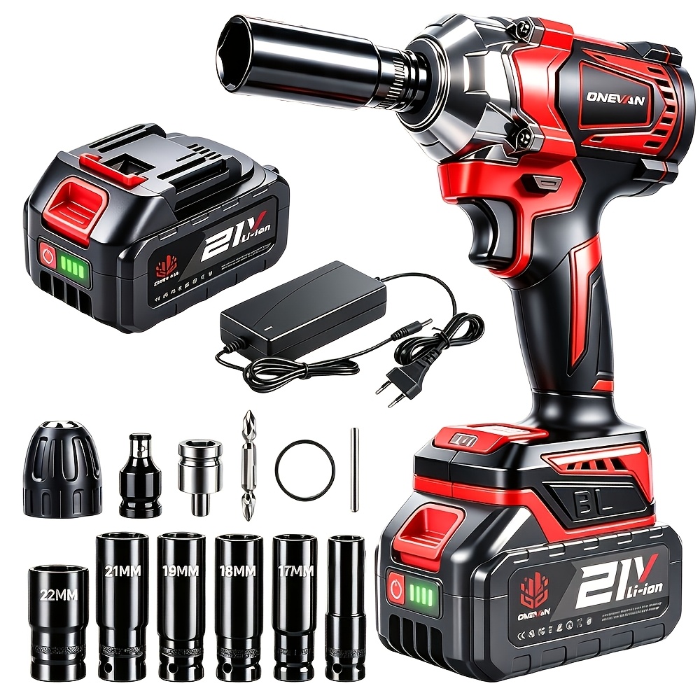 1200n.m Brushless Cordless Impact Wrench, 1/2 Inch Four-speed Adjustable Impact Wrench, Compatible With Onevan Batteries, Tool Suitable For Car Repair And Scaffold Assembly, For Your Husband