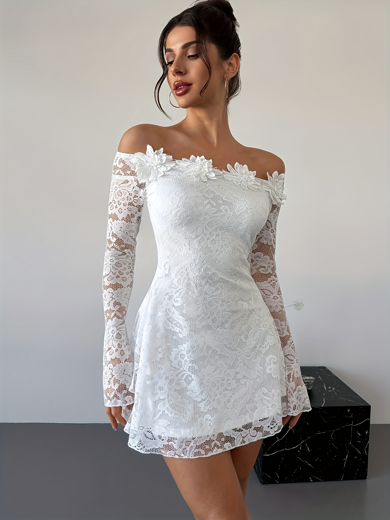 lace sheer back wedding dress Embroidery Bead Sheer Bodice Open Back Mesh Wedding Gown GLGL3417