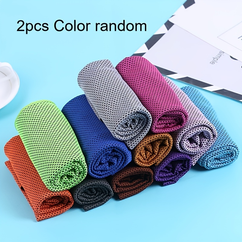 TEMU 2-4pcs Cooling Towels, Outdoor Cooling Sports Towels, Quick-dry Polyester Cooling Towels For Sweat Wiping During Handling And Labor, Colors