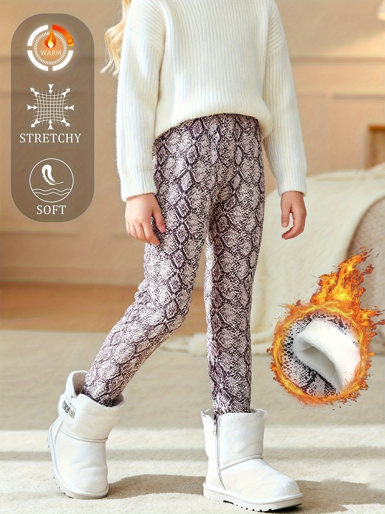 thumbnail image 2 of AJZIOJIRO Girls Footless Leggings With Cute Pattern For Baby Kids Ankle Length Tights Pants 1-9Y 2 of 11