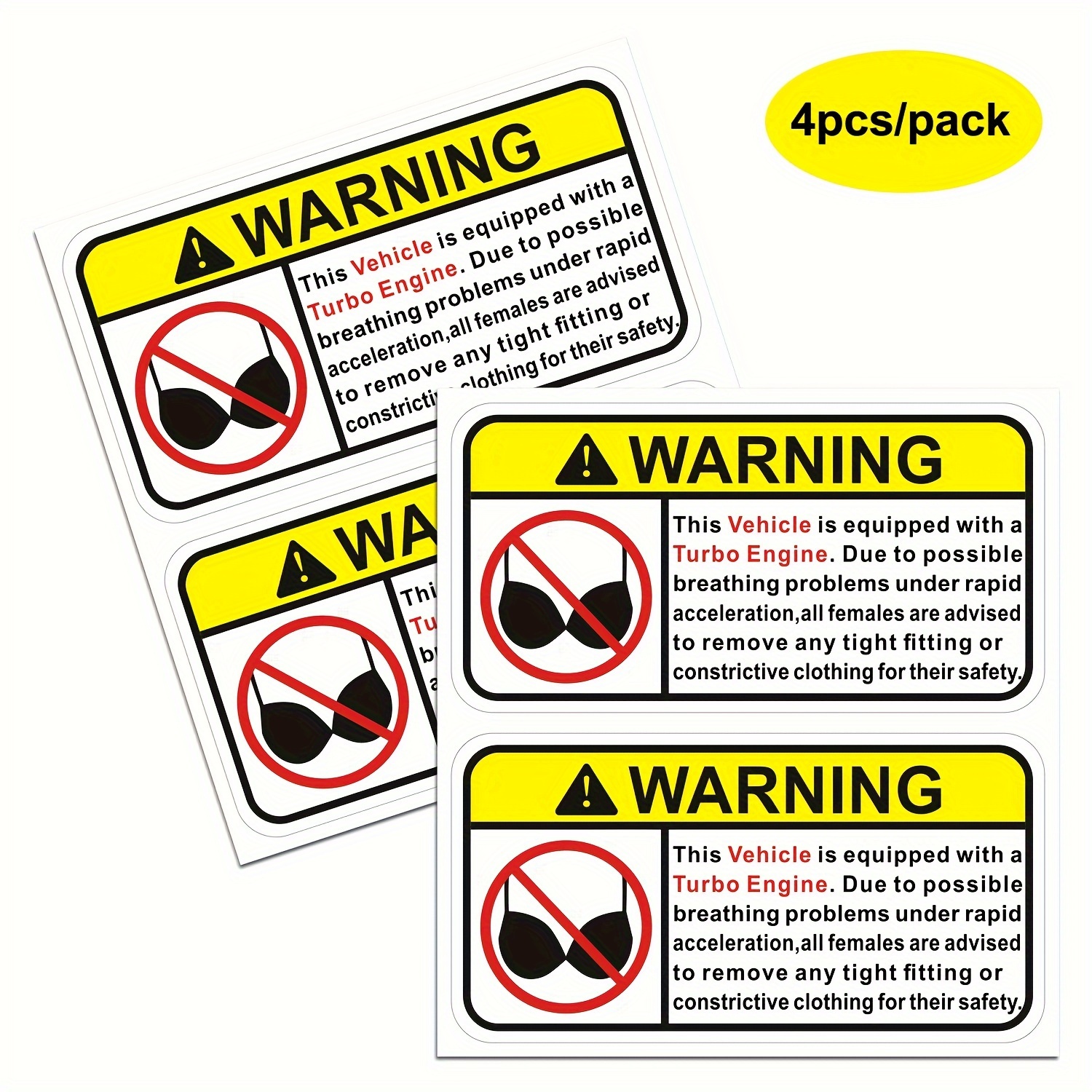 Image of 4pcs/pack 11.5*6cm 4.5*2.4inch Fun Car Decal Stickers Funny Decorative Decals Strong Adhesive Vinyl Car Motorcycle Decals